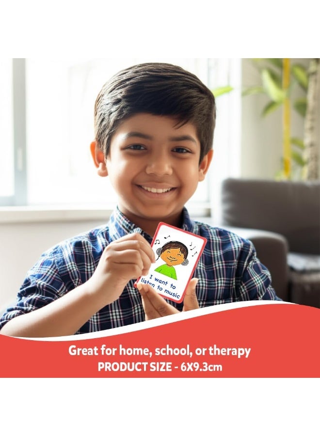 abley's Visual Communication Cards for Children with Autism, Educational Learning Aid with Keychain, 32 Expression Cards for Special Needs - Image 4